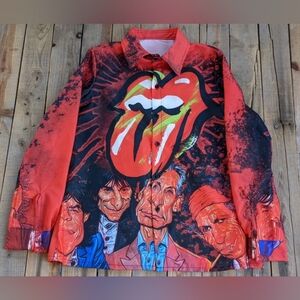 vintage AOP The Rolling Stones long sleeve button up shirt  men's Size Medium